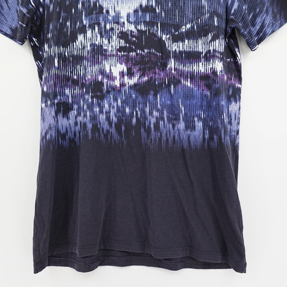 Armani Exchange Tee Mens XS Blue Abstract Print Pima Cotton Peru Fitted - Picture 6 of 12